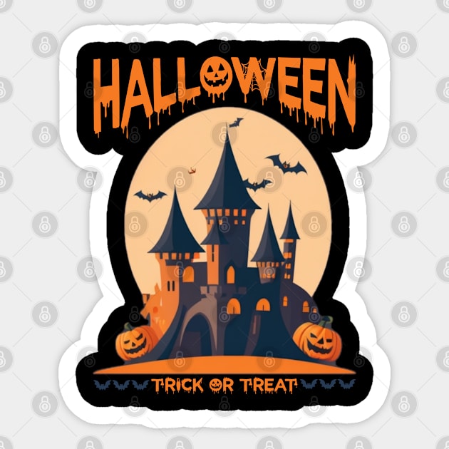 halloween castle Sticker by AOAOCreation